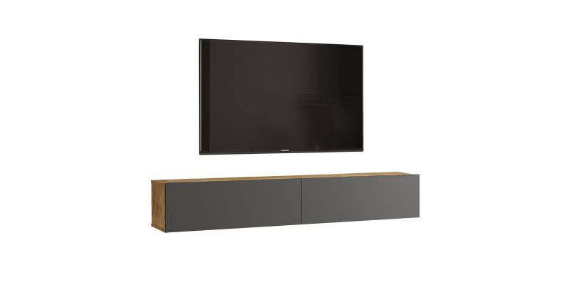 Έπιπλο τηλεόρασης επιτοίχιο Dello pakoworld ανθρακί-sonoma 180x31.6x29.6εκ
