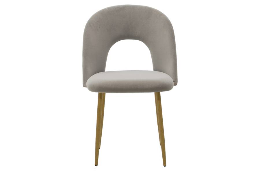 Καρέκλα Jonah pakoworld βελούδο γκρι-φυσικό πόδι