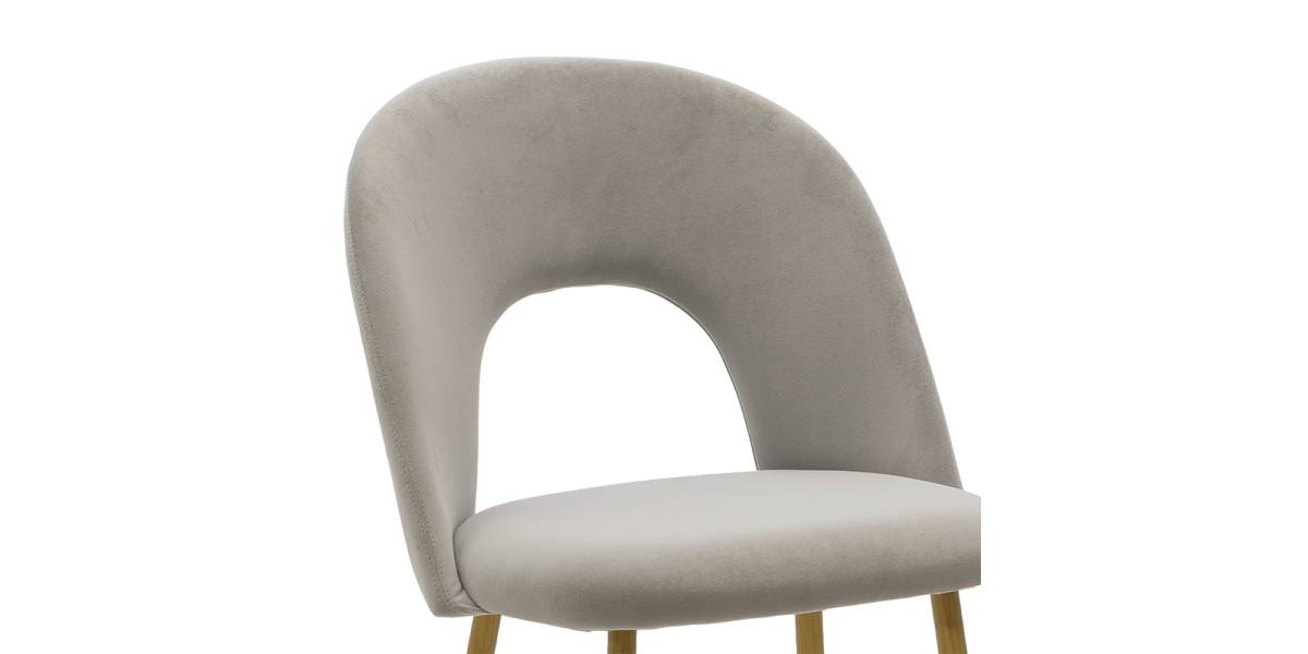 Καρέκλα Jonah pakoworld βελούδο γκρι-φυσικό πόδι