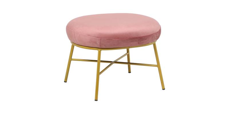 Σκαμπό Susanna pakoworld βελούδο σάπιο μήλο-πόδι χρυσό μέταλλο 56x47x40εκ