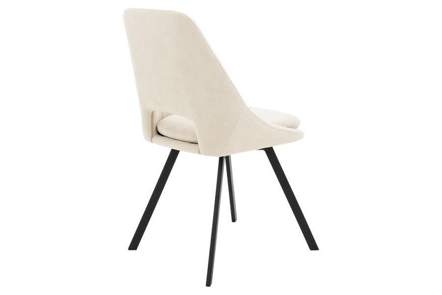 Καρέκλα Initiate pakoworld ύφασμα cream-πόδι μαύρο