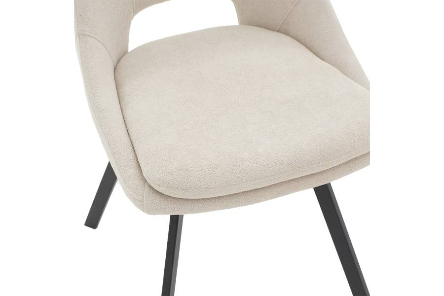 Καρέκλα Initiate pakoworld ύφασμα cream-πόδι μαύρο