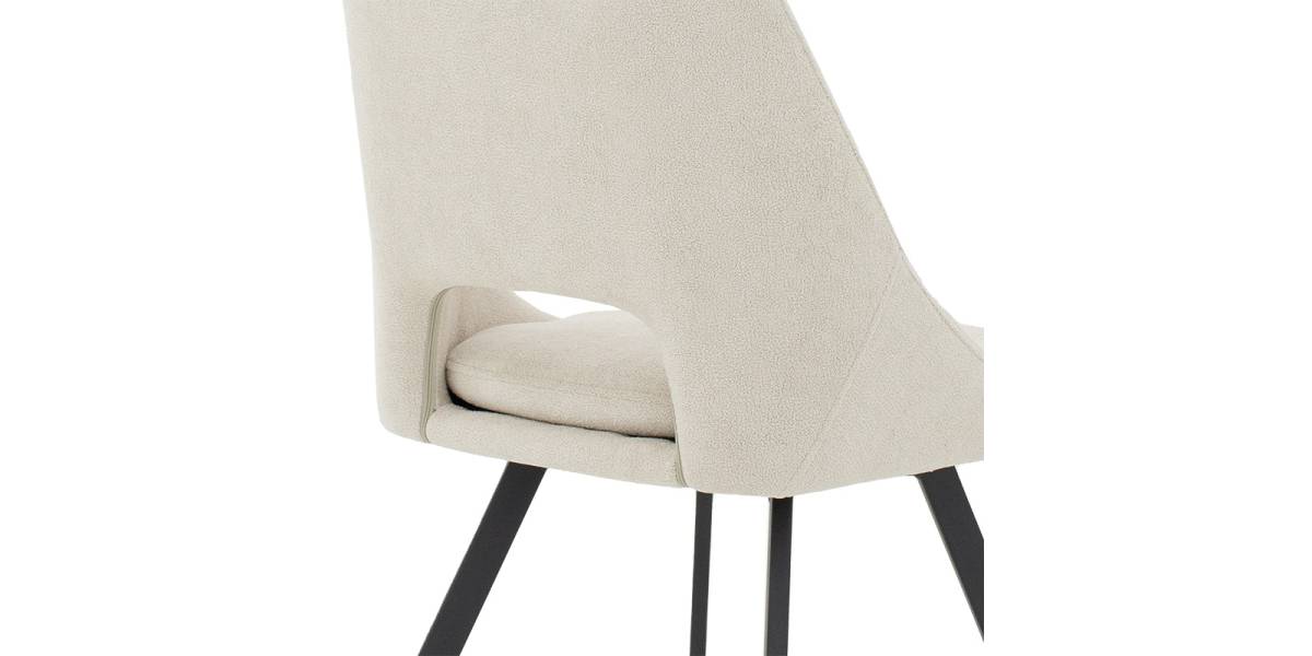 Καρέκλα Initiate pakoworld ύφασμα cream-πόδι μαύρο