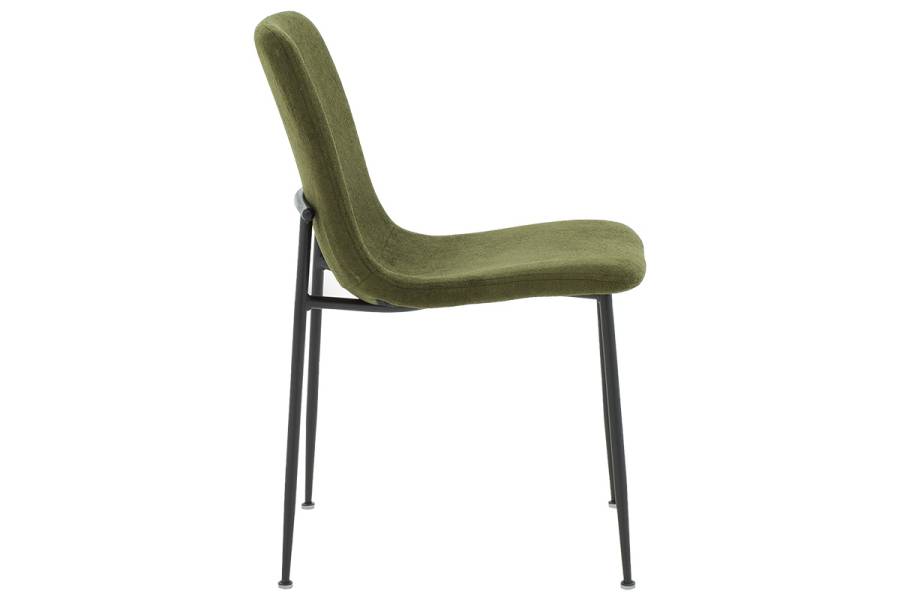 Καρέκλα Gratify pakoworld ύφασμα χακί-πόδι μαύρο