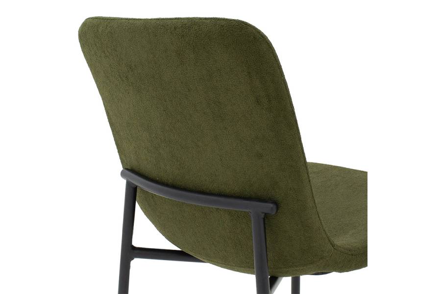 Καρέκλα Gratify pakoworld ύφασμα χακί-πόδι μαύρο