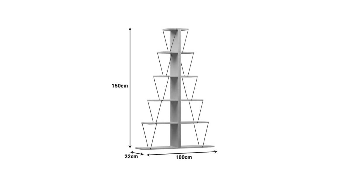 Βιβλιοθήκη mini Tars pakoworld sonoma-μαύρο 100x22x150εκ