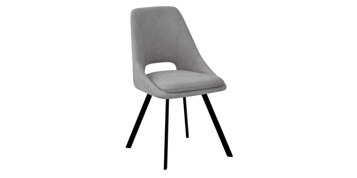 Καρέκλα Initiate pakoworld γκρι ύφασμα-πόδι μαύρο μέταλλο 48x57x85εκ