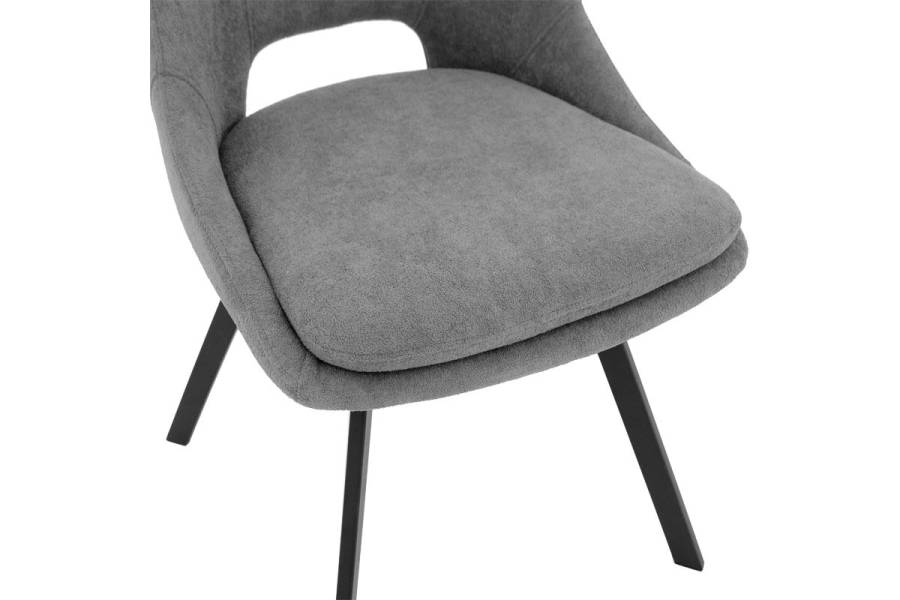 Καρέκλα Initiate pakoworld γκρι ύφασμα-πόδι μαύρο μέταλλο 48x57x85εκ
