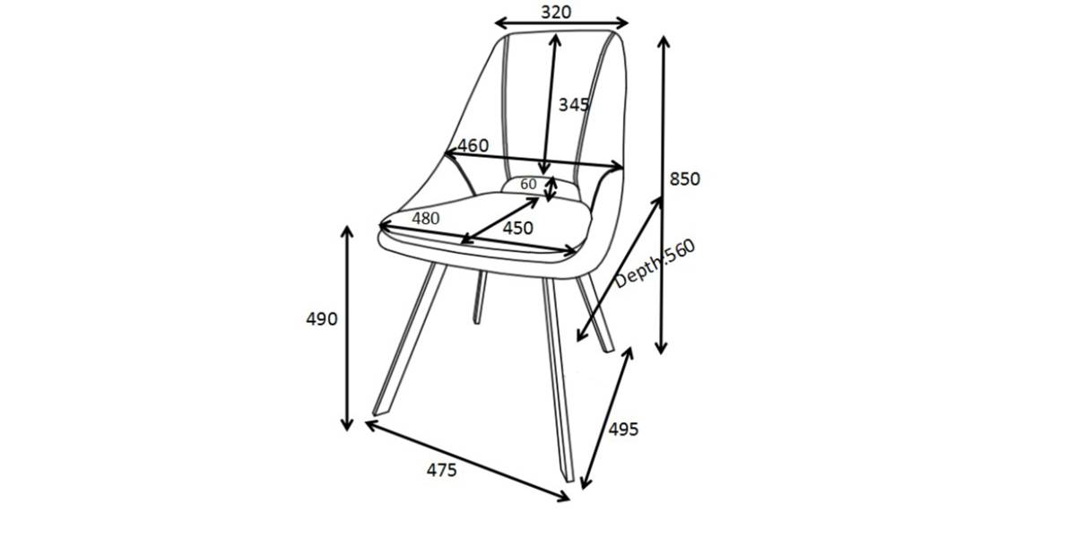 Καρέκλα Initiate pakoworld γκρι ύφασμα-πόδι μαύρο μέταλλο 48x57x85εκ
