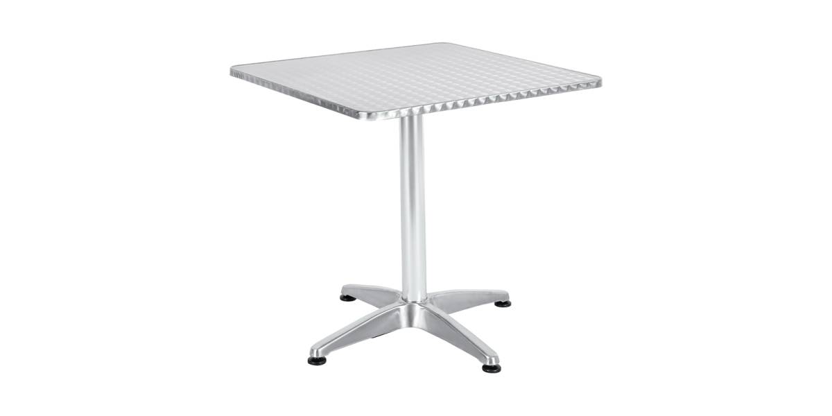Τραπέζι Lazo pakoworld χρωμίου αλουμίνιο 60x60x70εκ