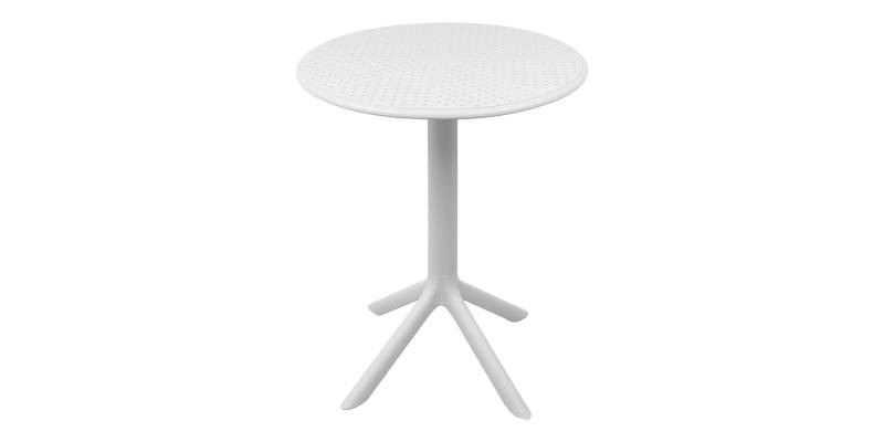 Τραπέζι Merkon pakoworld pp σε λευκή απόχρωση Φ60x75εκ