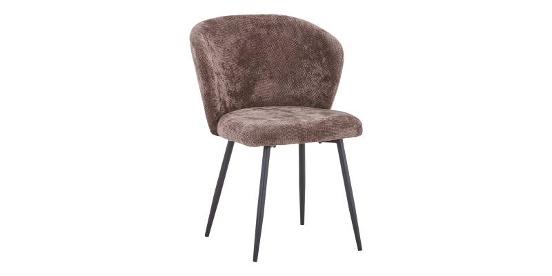 Καρέκλα Karg pakoworld καφέ ύφασμα-πόδι μαύρο μέταλλο 57x62x80εκ