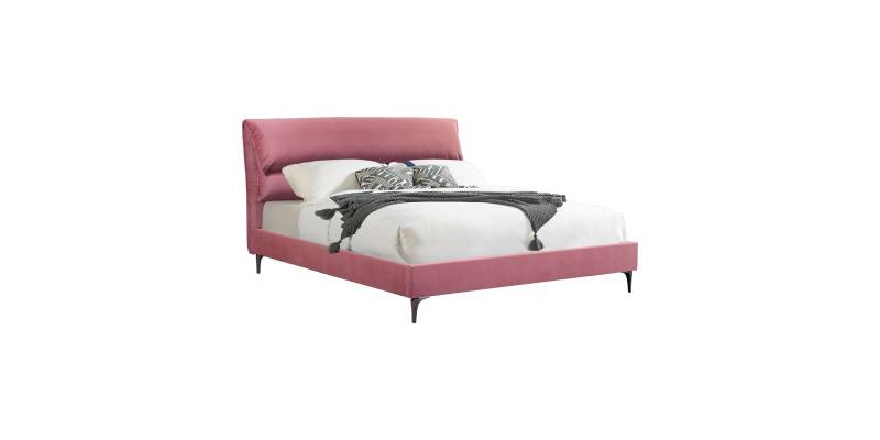 Κρεβάτι Aryna pakoworld βελούδο σε απόχρωση σάπιο μήλο 160x200εκ