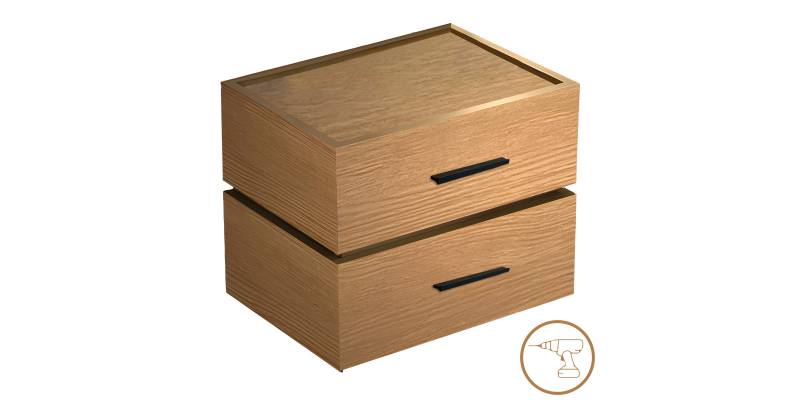 Κομοδίνο Sonlen pakoworld mdf σε oak απόχρωση 60x40x44.5εκ