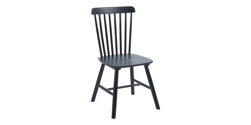 Καρέκλα Melia pakoworld rubberwood σε μαύρη απόχρωση 45x51x87εκ