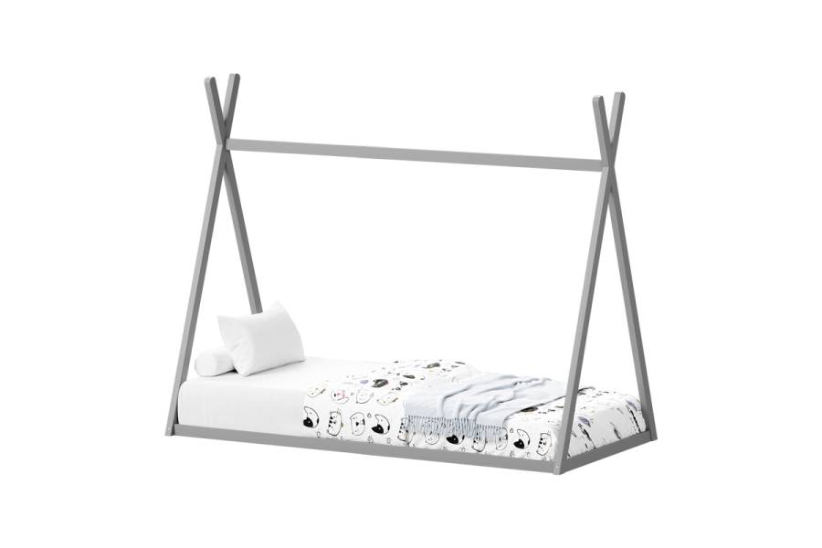 Παιδικό κρεβάτι Lilly τ. Montessori pakoworld ξύλο πεύκου σε γκρι απόχρωση 90x190εκ