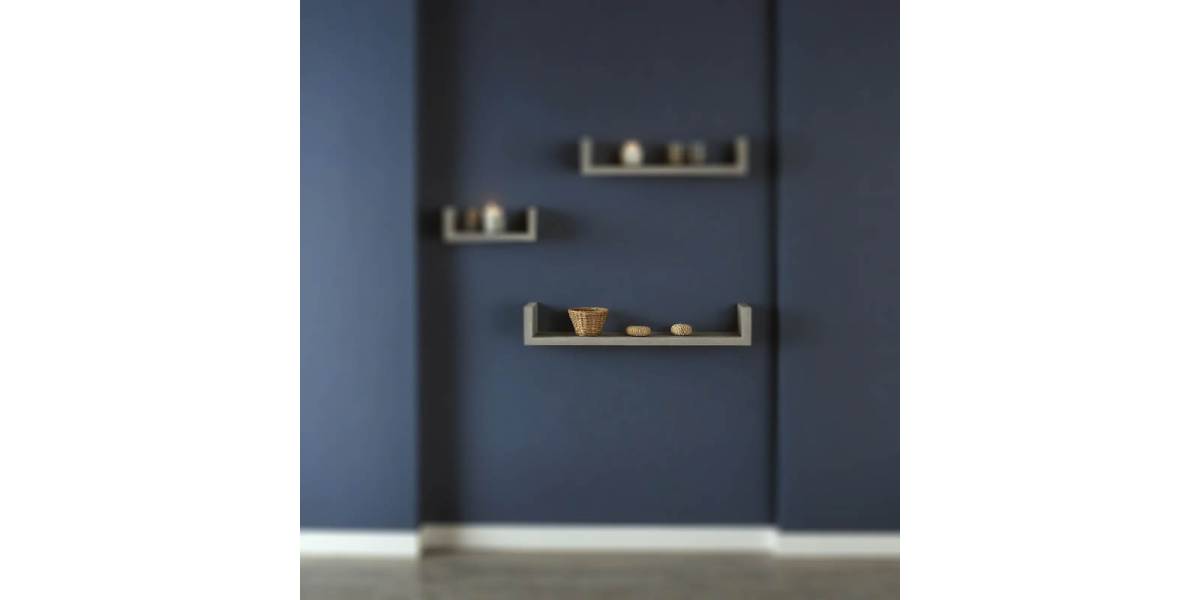 Ραφιέρα τοίχου Derva pakoworld σε cement γκρι απόχρωση 60x15x10cm