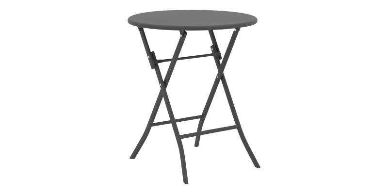 Τραπέζι Albero pakoworld πτυσσόμενο μέταλλο σε ανθρακί απόχρωση Φ60x70εκ