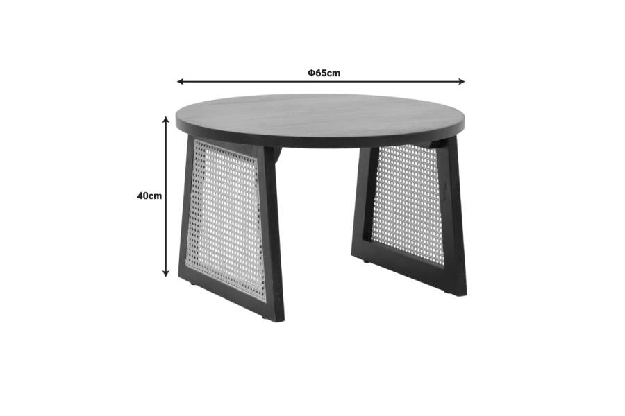 Τραπέζι Tamarind pakoworld ξύλο mango-φυσικό rattan σε φυσική απόχρωση Φ65x40εκ