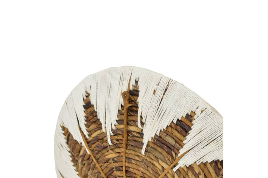 Διακοσμητικό τοίχου Circy Inart σετ 3 τεμ ψάθα σε λευκή-μπεζ απόχρωση