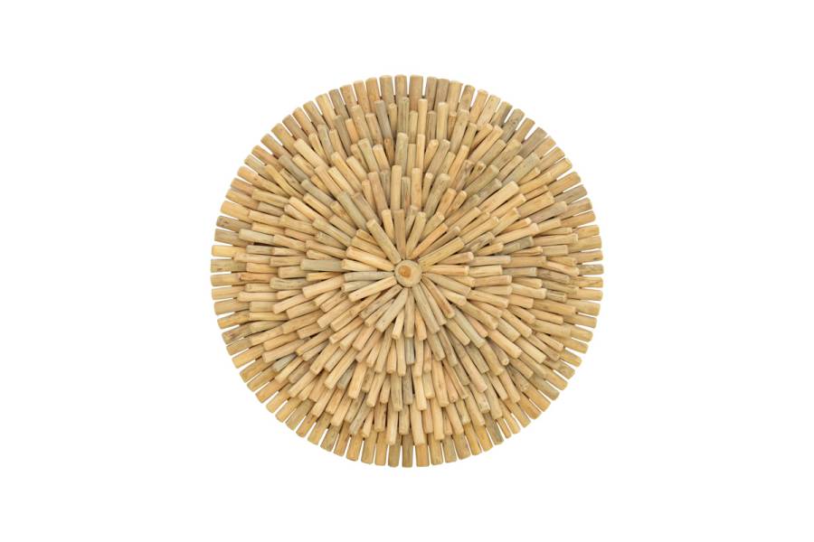 Διακοσμητικό τοίχου Decofy Inart drift ξύλο σε φυσική απόχρωση Φ60x5εκ