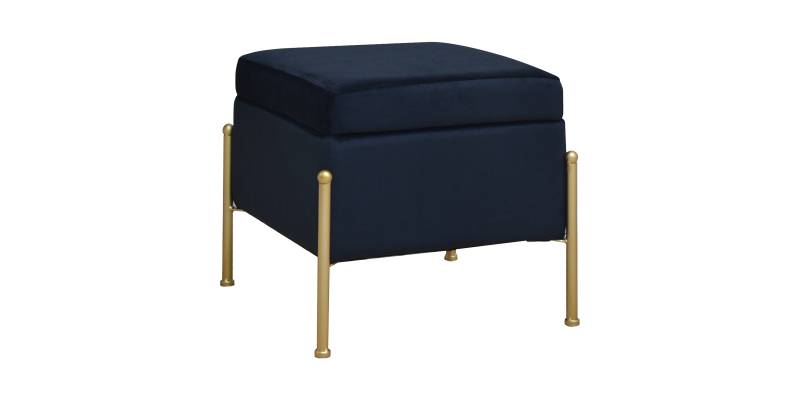 Σκαμπό-μπαούλο Panton pakoworld βελούδο σε μαύρη απόχρωση 40x40x36,5εκ