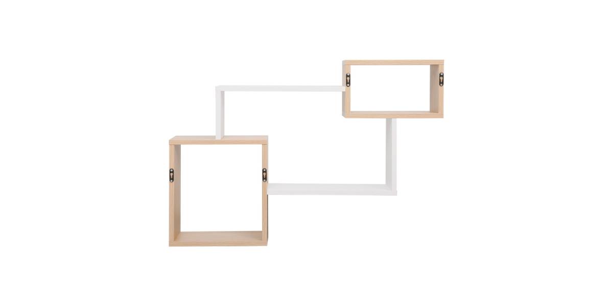 Ράφι τοίχου Beldra pakoworld σε φυσική απόχρωση με λευκό 84x15x57.8εκ