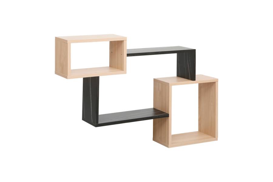 Ράφι τοίχου Beldra pakoworld σε φυσική απόχρωση με όψη μαρμάρου 84x15x57.8εκ