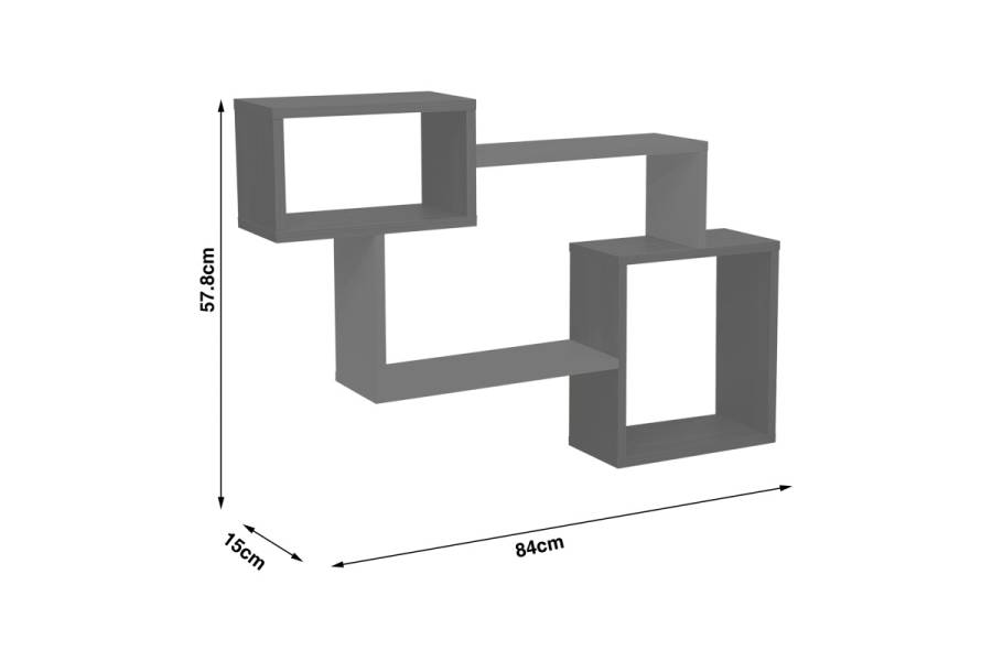 Ράφι τοίχου Beldra pakoworld σε φυσική απόχρωση με όψη μαρμάρου 84x15x57.8εκ