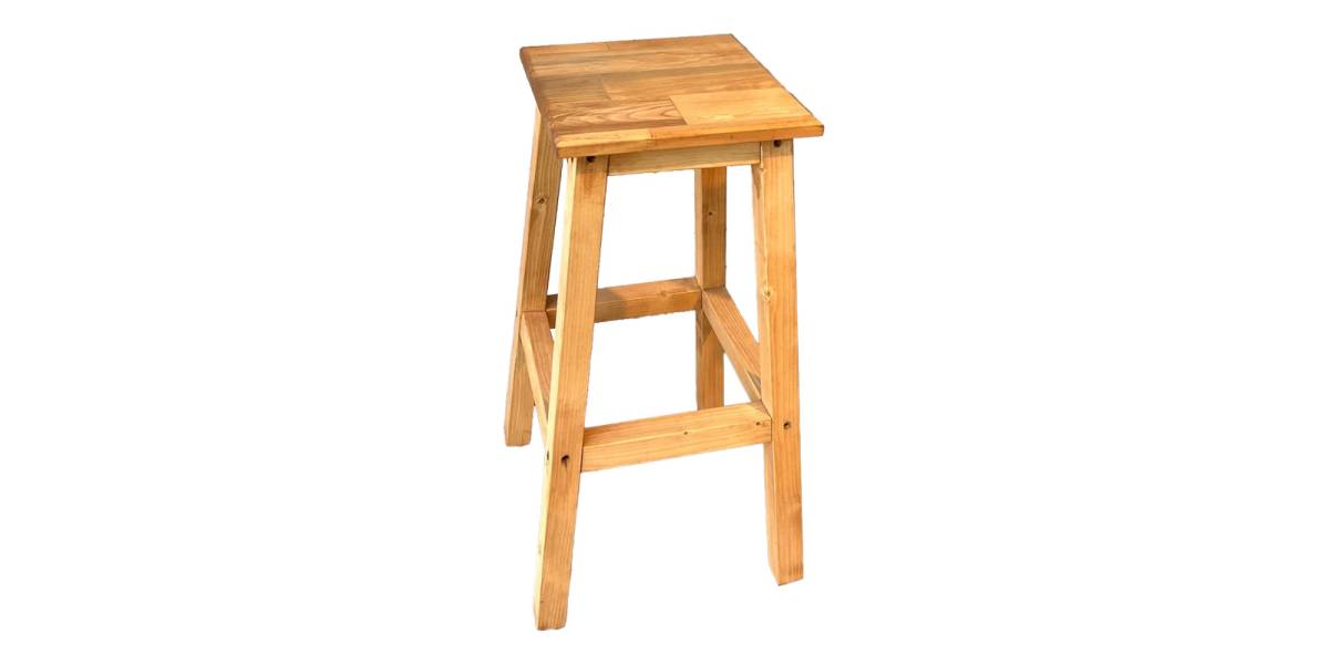 Σκαμπό Waroby pakoworld ξύλινο σε φυσικη απόχρωση 32x32x46εκ