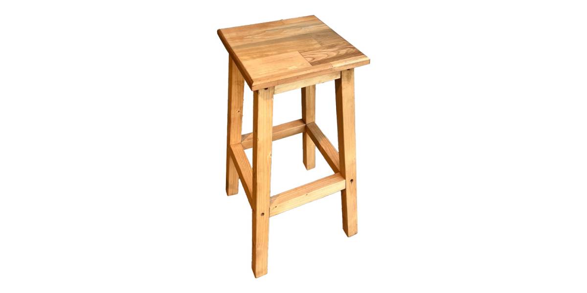 Σκαμπό Waroby pakoworld ξύλινο σε φυσικη απόχρωση 32x32x46εκ