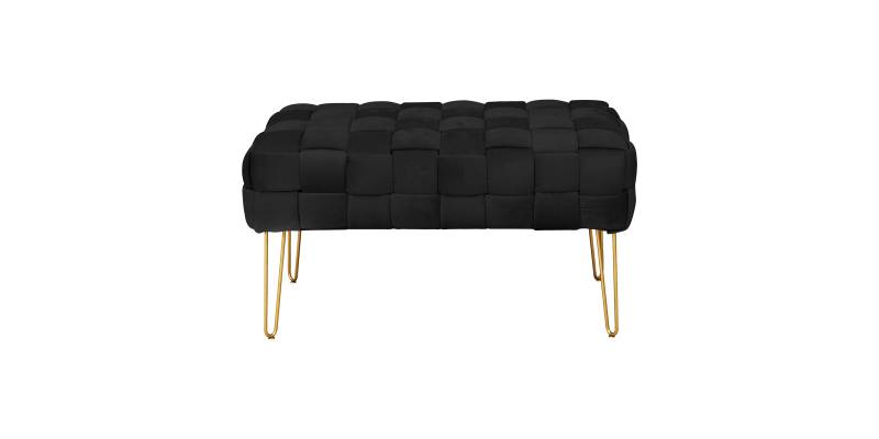 Σκαμπό Wenzo pakoworld βελούδο σε μαύρη απόχρωση 82x43x46εκ