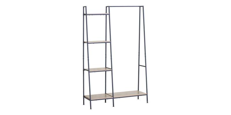 Έπιπλο εισόδου-ραφιέρα Herevy pakoworld σε oak απόχρωση με μαύρο μέταλλο 101x35x160εκ