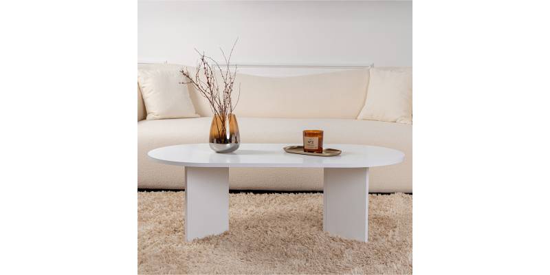 Τραπέζι σαλονιού Tabletod pakoworld σε λευκή απόχρωση 119x60x40εκ