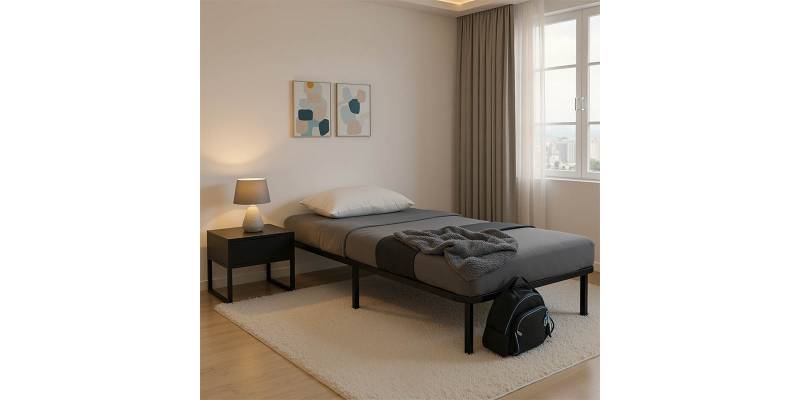 Κρεβάτι-υπόστρωμα Amaso pakoworld μεταλλικό μαύρο 90x190x28εκ