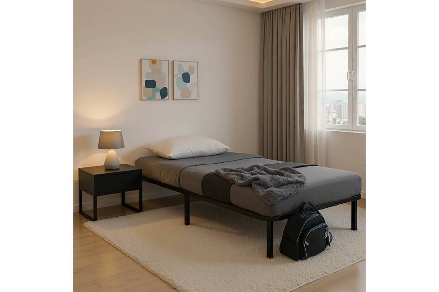 Κρεβάτι-υπόστρωμα Amaso pakoworld μεταλλικό μαύρο 90x190x28εκ