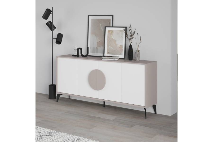 Μπουφές Gora pakoworld σε λευκή με μόκα απόχρωση 180x35.6x82εκ