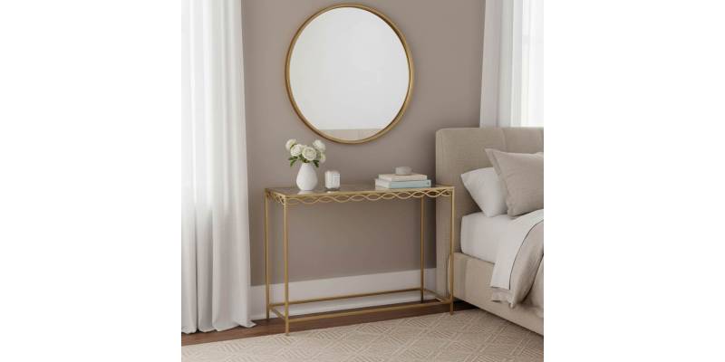 Κονσόλα Benda Inart μέταλλο σε χρυσή απόχρωση 100x30x80εκ