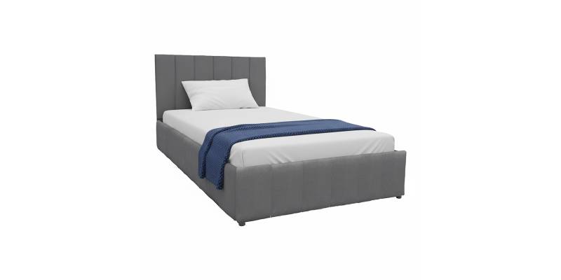 Κρεβάτι Snuggle pakoworld με αποθηκευτικό χώρο βελούδο ανθρακί 120x200εκ