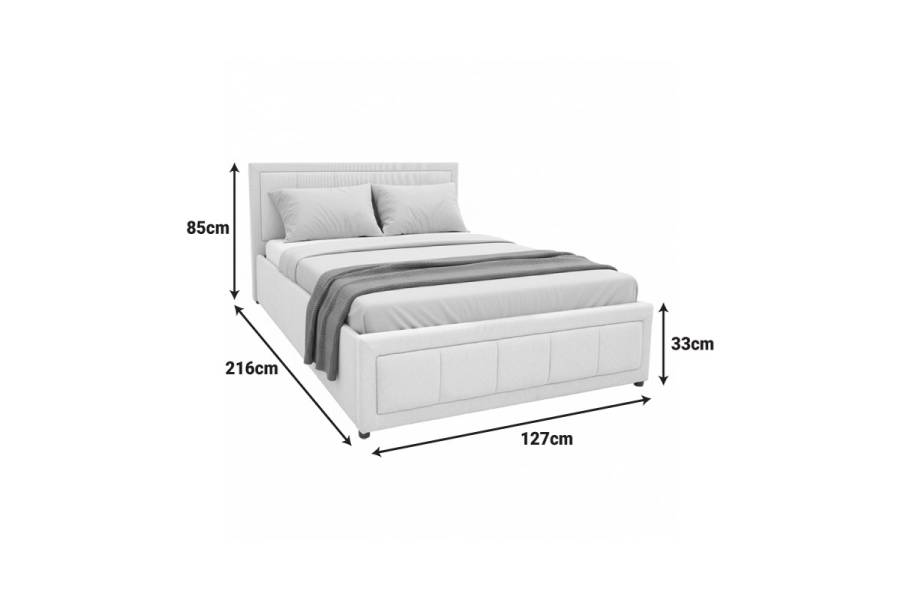 Κρεβάτι Huga pakoworld με αποθηκευτικό χώρο ύφασμα μπεζ 120x200εκ