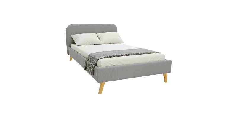 Κρεβάτι LumiLux pakoworld ύφασμα σε γκρι απόχρωση 160x200εκ