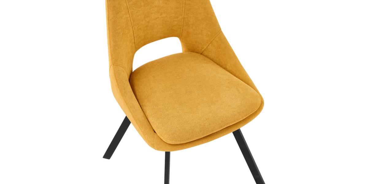 Καρέκλα Initiate pakoworld κίτρινο ύφασμα-πόδι μαύρο μέταλλο 48x57x85εκ