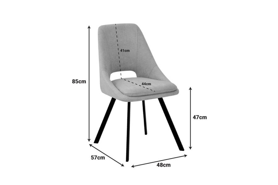 Καρέκλα Initiate pakoworld κίτρινο ύφασμα-πόδι μαύρο μέταλλο 48x57x85εκ