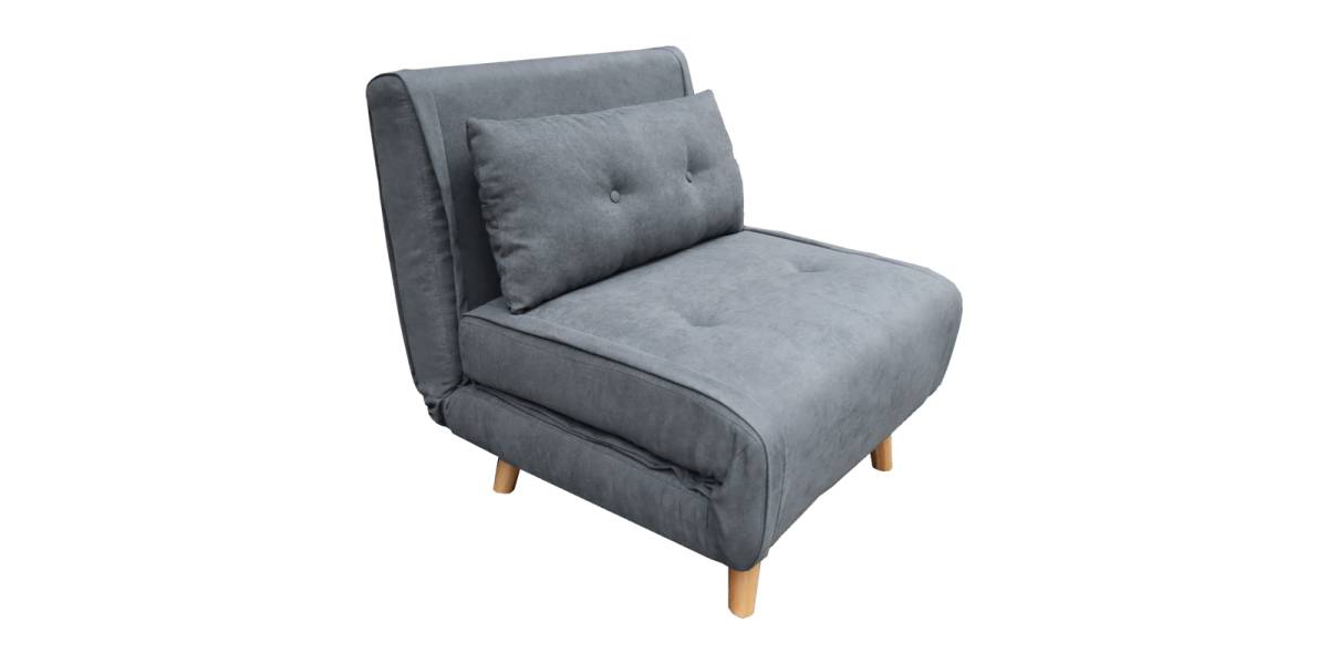 Πολυθρόνα-κρεβάτι Josuane I pakoworld ύφασμα σε ανθρακί απόχρωση 78x80x81εκ