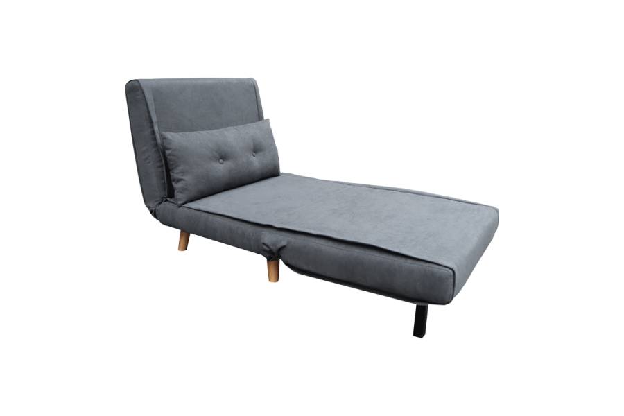 Πολυθρόνα-κρεβάτι Josuane I pakoworld ύφασμα σε ανθρακί απόχρωση 78x80x81εκ