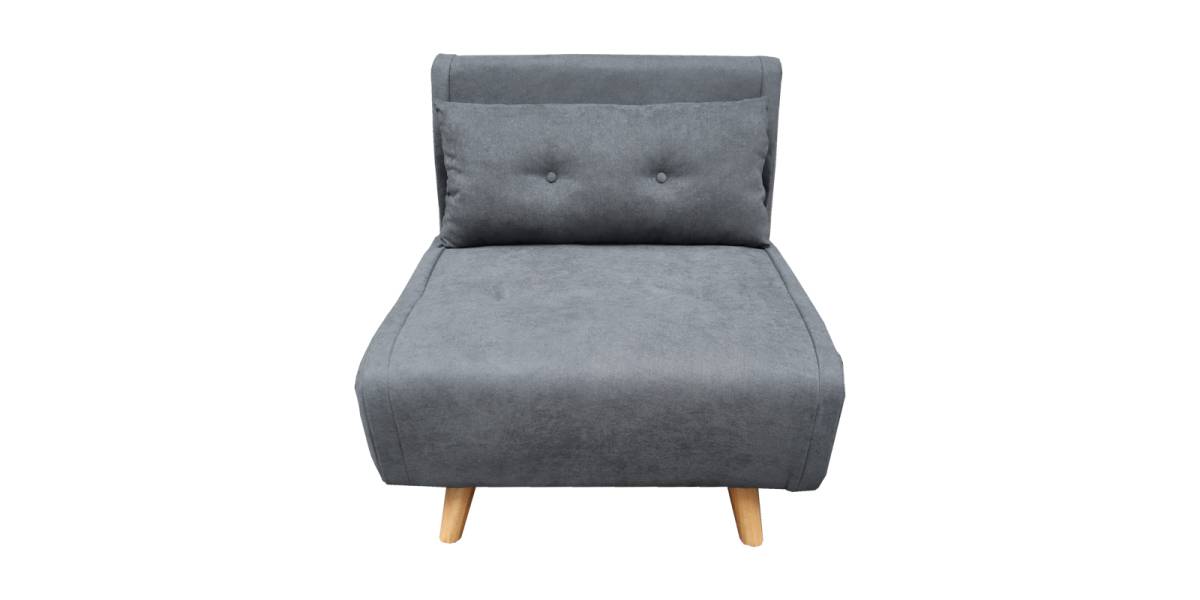 Πολυθρόνα-κρεβάτι Josuane I pakoworld ύφασμα σε ανθρακί απόχρωση 78x80x81εκ