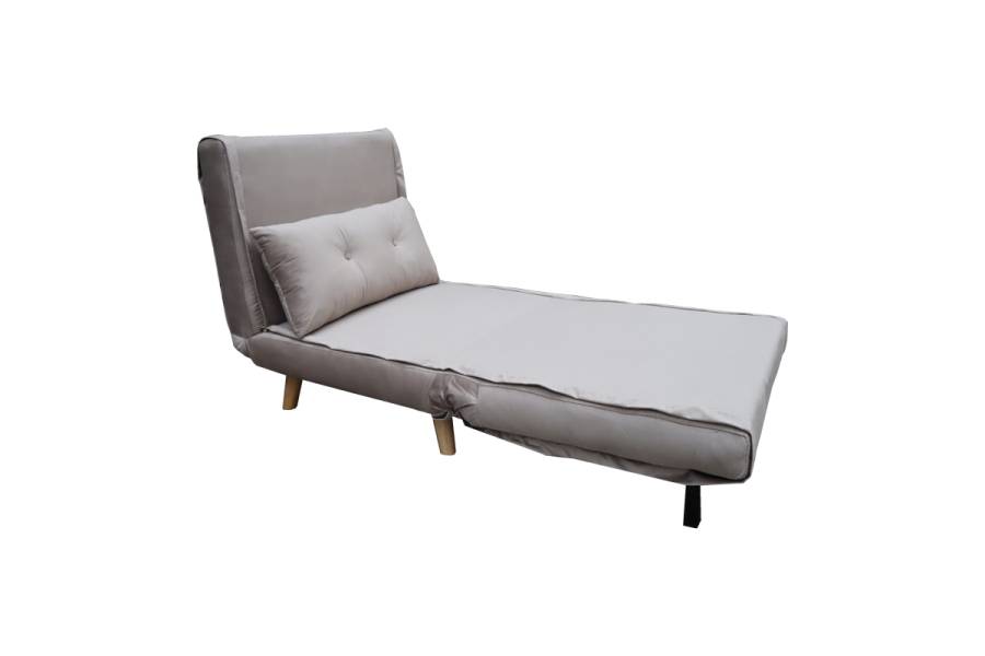 Πολυθρόνα-κρεβάτι Josuane I pakoworld βελούδο σε γκρι απόχρωση 78x80x81εκ