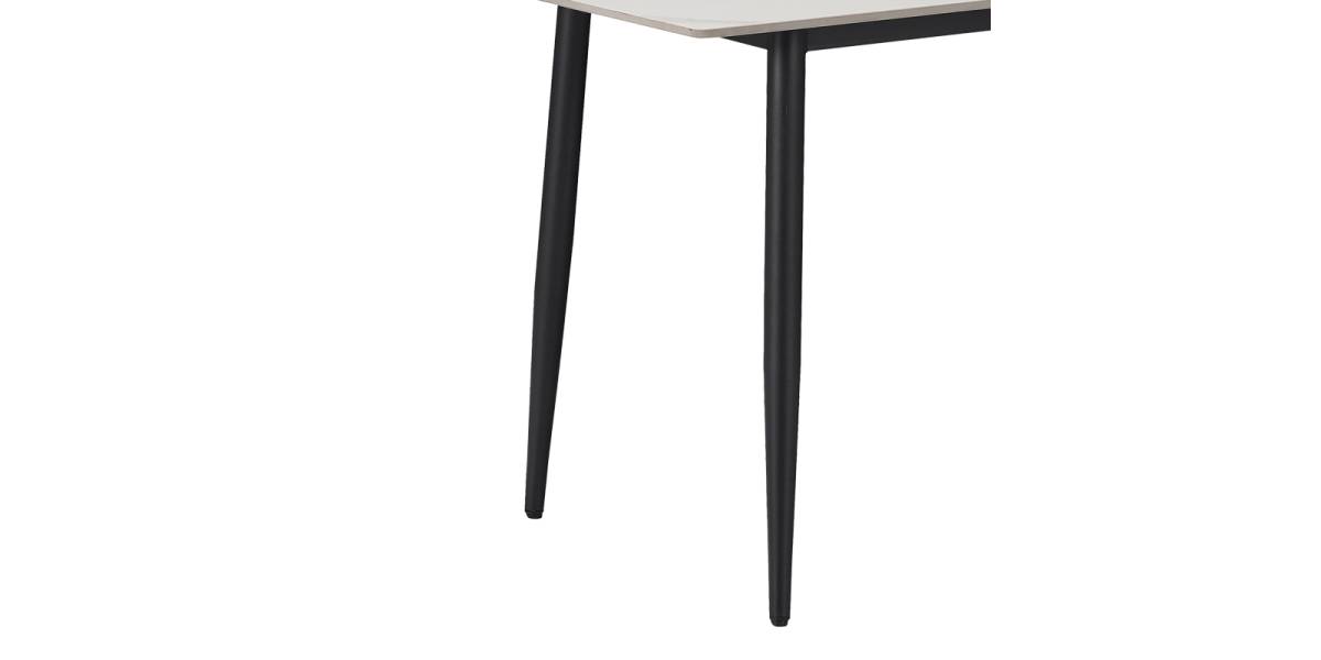 Τραπεζαρία Parker-Gustas pakoworld σετ 5τεμ μαύρο μαρμάρου-μαύρο-ανθρακί 140x80x75εκ