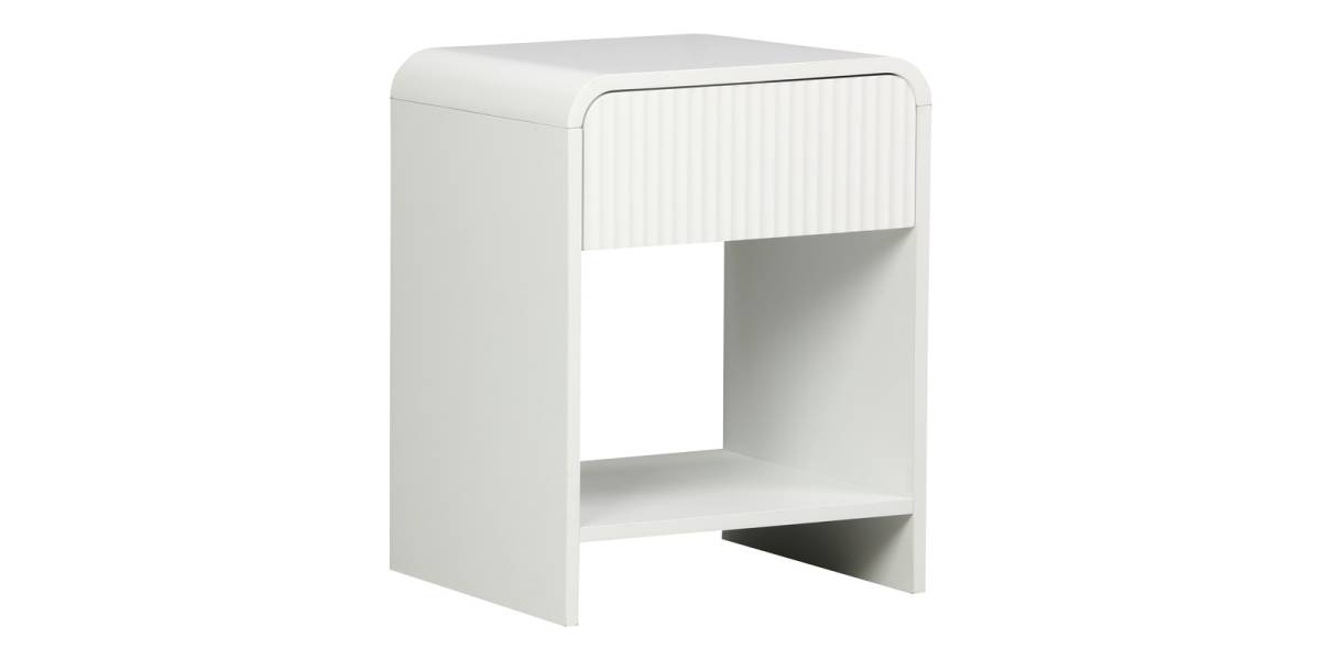 Κομοδίνο Lemperto pakoworld MDF σε λευκή απόχρωση 40x40x53εκ