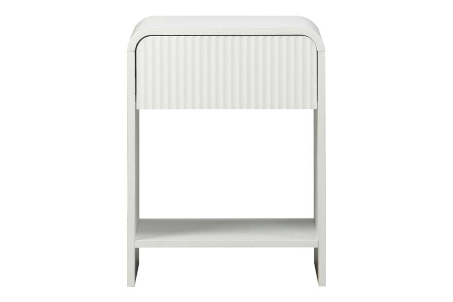 Κομοδίνο Lemperto pakoworld MDF σε λευκή απόχρωση 40x40x53εκ